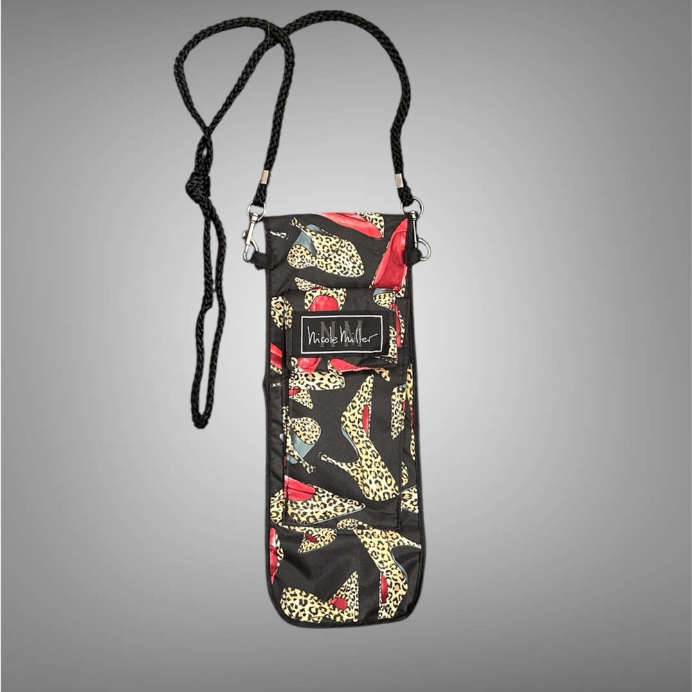 Nicole Miller Red and Black Patterned Crossbody